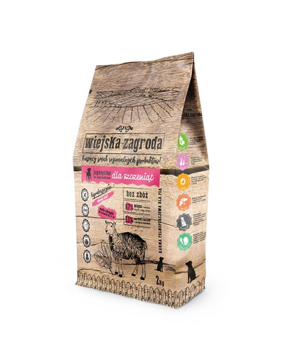 WIEJSKA ZAGRODA Jahňacie so špenátom pre šteňatá 2 kg