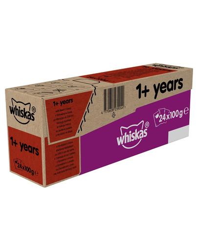 WHISKAS Hovädzie v omáčke 100 gx 18 + 6 ZADARMO
