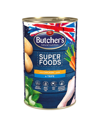 BUTCHER'S Superfoods Dog držky a kuracie Paté 1200 g
