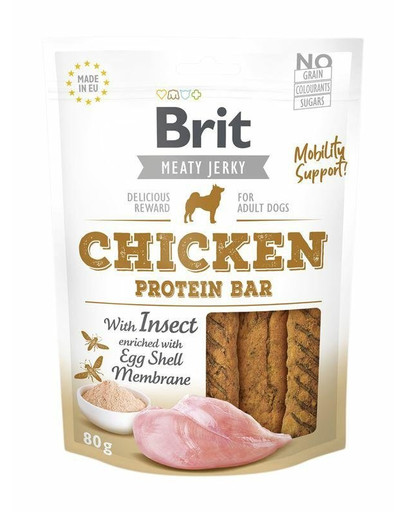 BRIT Jerky Chicken with Insect Protein Bar – Proteínové tyčinky pre psov 80 g
