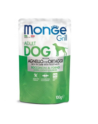 MONGE Grill Jahňacie a zelenina 100g