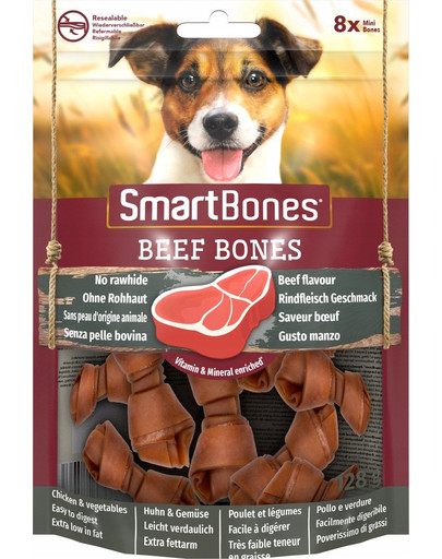 SmartBones Beef mini Krmivo na hryzenie pre psy malých plemien s  hovädzím mäsom 8 ks