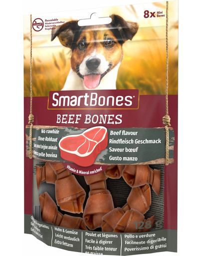 SmartBones Beef mini Krmivo na hryzenie pre psy malých plemien s  hovädzím mäsom 8 ks