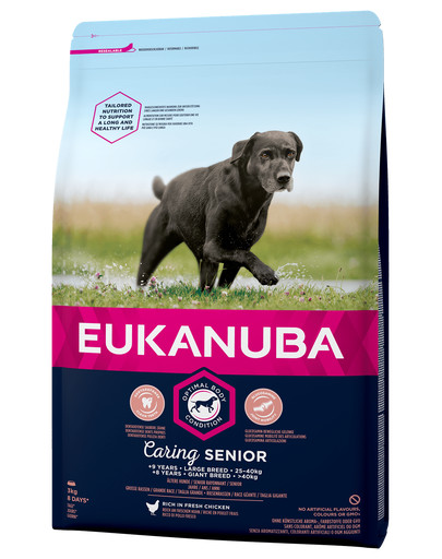 EUKANUBA Caring Senior Large Breed bohaté na čerstvé kuracie 3kg
