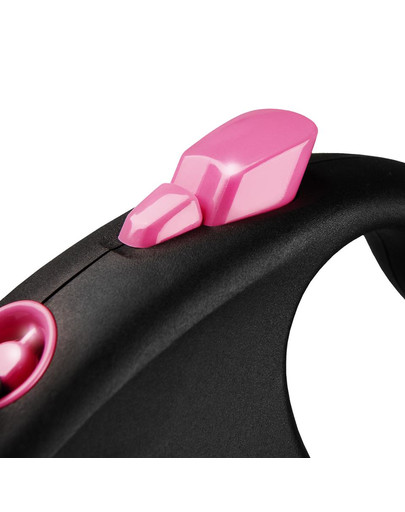 FLEXI Vodítko Black Design L pásik 5 m ružové