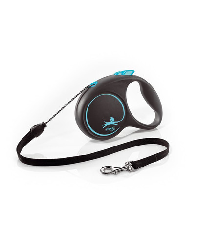 FLEXI Vodítko Black Design M lanko 5 m modré