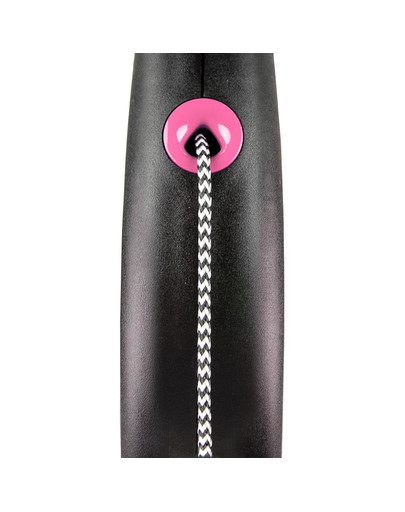 FLEXI Vodítko Black Design M lanko 5 m ružové