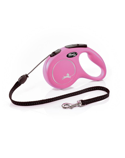 FLEXI Vodítko New Classic M lanko 5 m. Ružové. do 20 kg