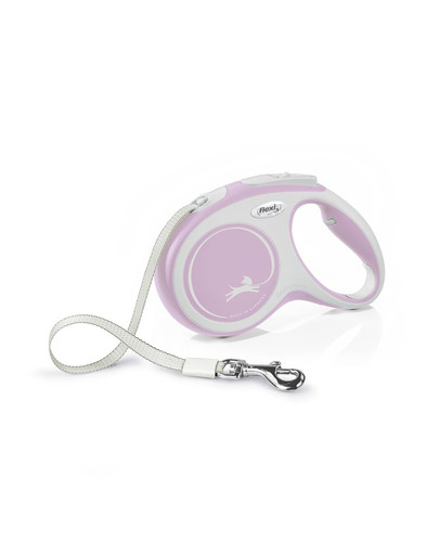 FLEXI New Comfort Vodítko M 5 m pásik ružové