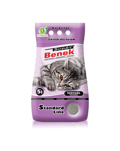 BENEK Super Standard bentonitové stelivo pre mačky s vôňou levanduly 5 l x 2 (10 l)