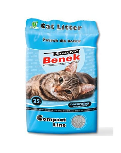 BENEK Super Compact Natural bentonitové stelivo pre mačky 25 l x 2 (50 l)