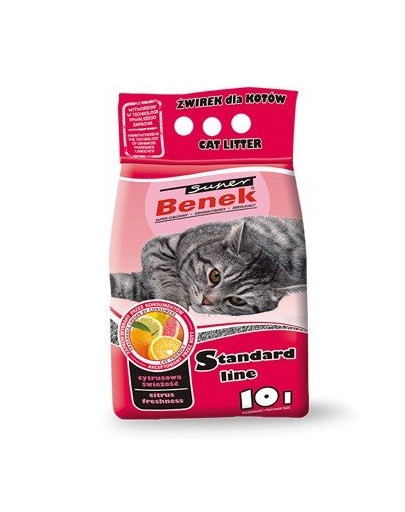 BENEK Super Standard Podstielka pre mačky citrusová sviežosť 10 l x 2 (20 l)