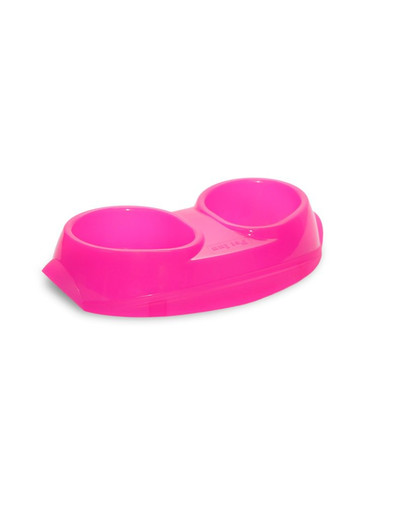 PET INN Miska space bowl classic line transparent 2x200 ml ružová