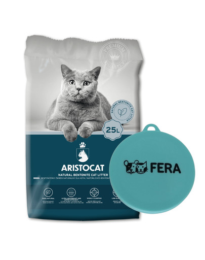 ARISTOCAT Bentonite Plus Stelivo natural 25 l + FERA viečko na konzervy