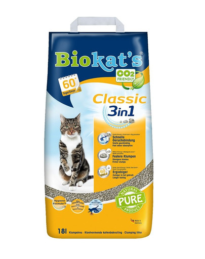 BIOKAT'S Classic 3v1 Stelivo pre mačky 18 l