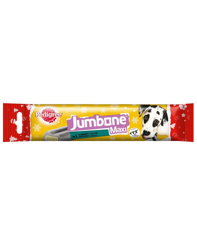 PEDIGREE Jumbone Maxi (veľké plemená) Vianočná maškrta s morčacou arómou pre dospelých psov 12 x 180 g