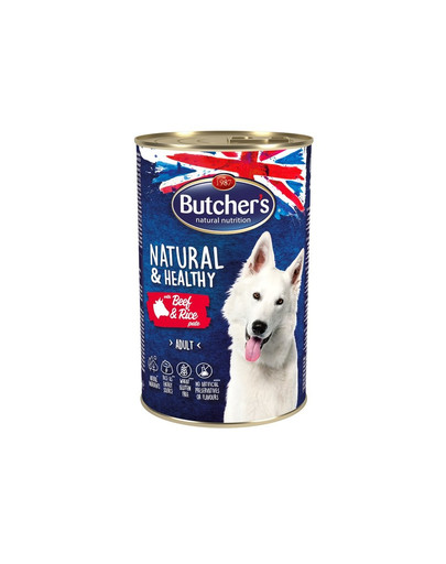 BUTCHER'S Natural&Healthy Dog hovädzie s ryžou Paté 1200 g