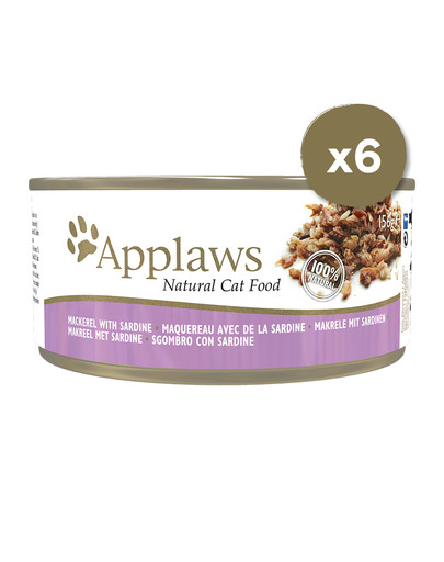 APPLAWS Cat Tin 6 x 156 g makrela a sardinky