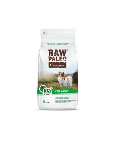 VETEXPERT Raw Paleo Turkey adult mini 8kg
