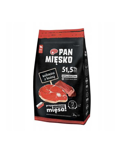 PAN MIĘSKO Hovädzie s kozím pre stredné plemená 3 kg