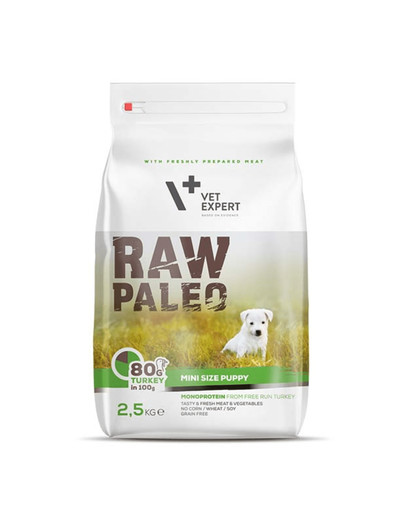 VETEXPERT RAW PALEO Puppy Mini turkey 2,5 kg