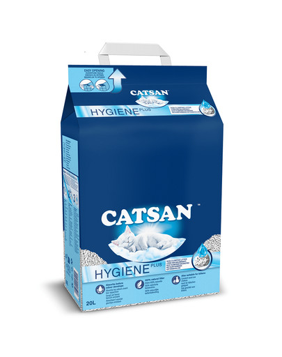 CATSAN Hygiene Plus rastlinné stelivo pre mačky 20l