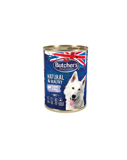BUTCHER'S Natural&Healthy Dog jahňacie s ryžou Paté 390 g