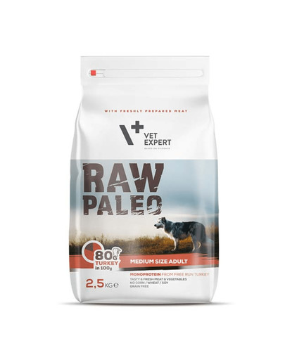 VETEXPERT RAW PALEO Adult Medium turkey 2,5 kg
