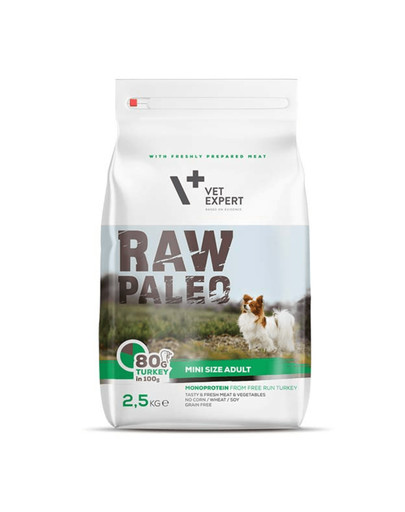 VETEXPERT RAW PALEO Adult Mini turkey 2,5 kg