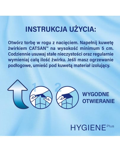CATSAN Hygiene Plus rastlinné stelivo pre mačky 20l
