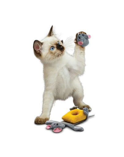 KONG Pull-a-Partz Cheezy plyšová hračka pre mačky