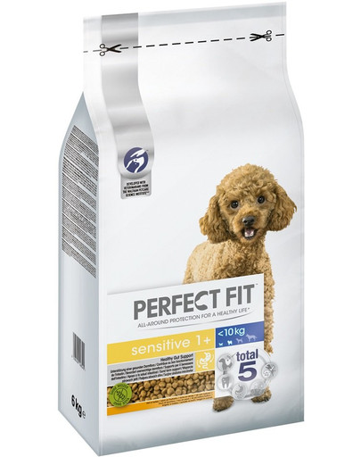 PERFECT FIT Sensitive 1+ s morčacím pre dospelých psov malých plemien 6 kg