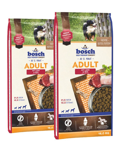 BOSCH Adult 2 x 15 kg jahňacie s ryžou