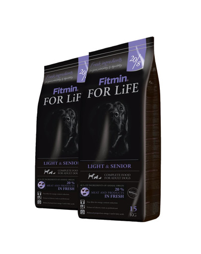 FITMIN Dog For Life light & senior 2 x 15 kg