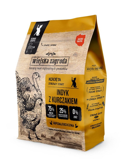 WIEJSKA ZAGRODA  Morčacie s kuracím pre mačiatka 5 kg