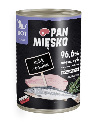 PAN MIĘSKO Morčacie s lososom pre mačiatka 400g