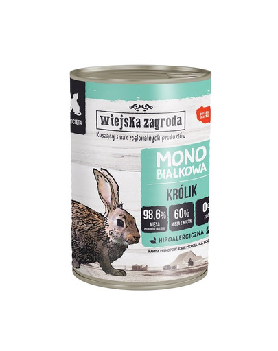 WIEJSKA ZAGRODA Králičie monoproteínové vlhké krmivo pre mačiatka 400g