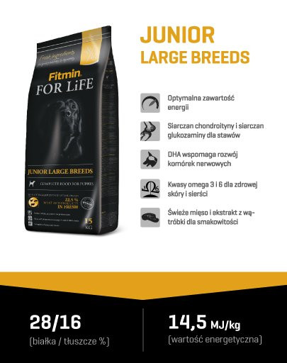 FITMIN For Life Junior Large Breeds 15 kg
