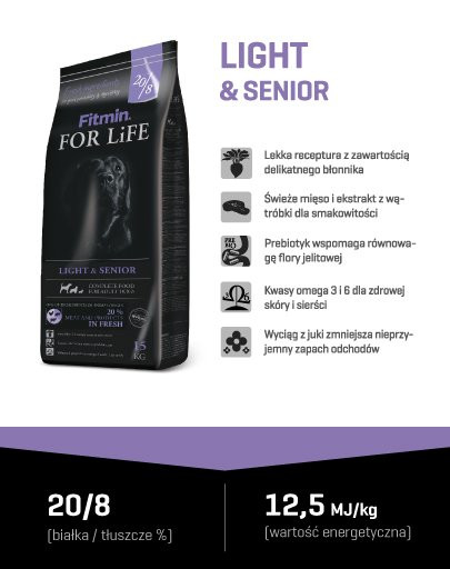 FITMIN For Life Light & Senior 15 kg