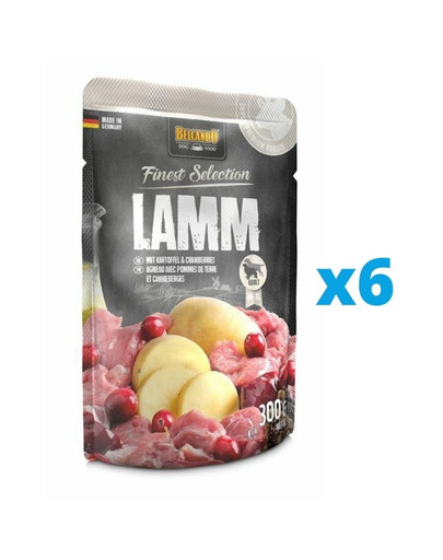 BELCANDO Finest Selection Jahňacie mäso, zemiaky a brusnice 6x300 g