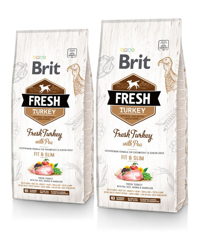 BRIT Fresh turkey with pea light fit & slim 2 x 12 kg