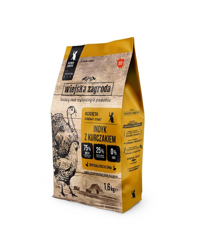 WIEJSKA ZAGRODA Morčacie s kuracím pre mačiatka 1,6 kg