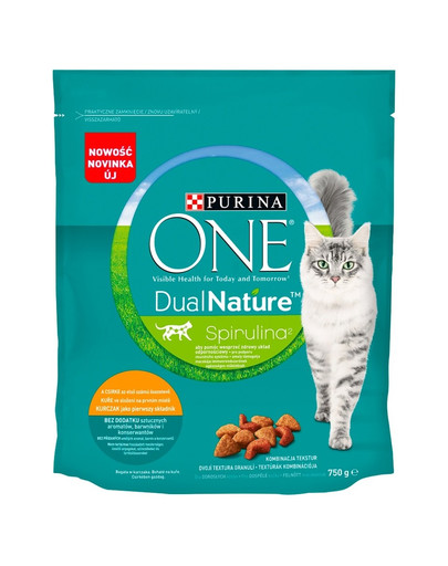 PURINA ONE Dual Nature Spirulina s kuracím 750 g