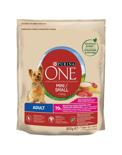 PURINA ONE Mini / Small Bogata hovädzie s ryžou 800 g