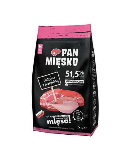 PAN MIĘSKO Teľacie s prepeličím malé plemená 9 kg