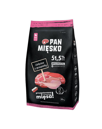 PAN MIĘSKO Teľacie s prepeličím malé plemená 20 kg