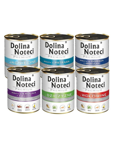 DOLINA NOTECI Premium Konzerva pre psov Mix chutí bez hydiny 10x800g