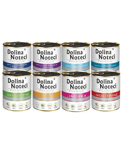DOLINA NOTECI Premium Konzerva pre psov Mix chutí bez kuracieho mäsa 10x800g