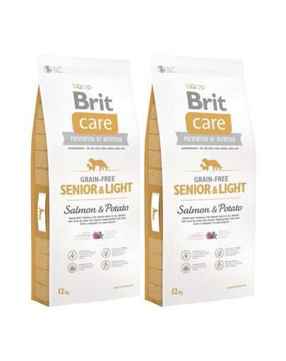 BRIT Care Grain-Free Senior salmon & potato 24 kg 2 x 12 kg