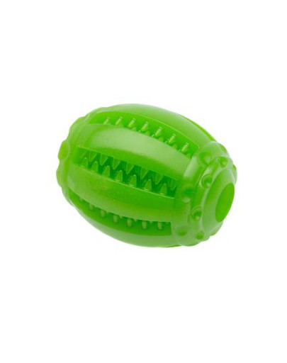 COMFY Hračka mätová Dental Rugby zelená  8X6,5cm